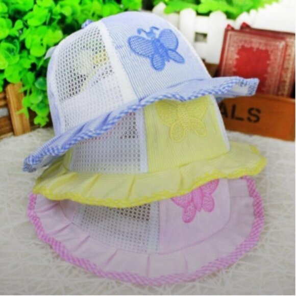 NEW Cotton Baby 👒 Sun Hat 🌞100% Cotton Adjustable  Size 6 - 24M - Picture 1 of 4